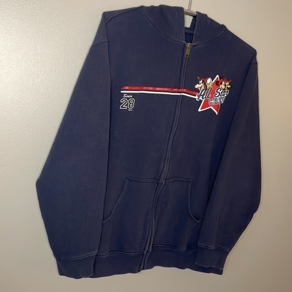 DISNEY | Women’s DISNEY “ALL STAR CREW” Full Zip Navy Blue Hooded Sweatshirt - Picture 6 of 9